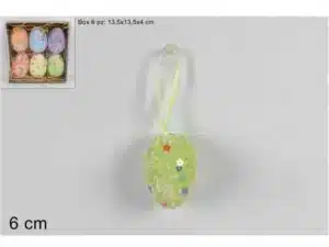 Hanging Easter Decorative Eggs Set 6pz In Box