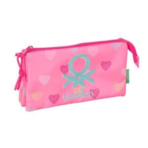 Triple Compartment Pencilcase Benetton Heart
