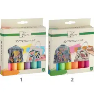 Nassau 3D Textile Paint Set 6pcs, 6x30ml, 2 Assorted