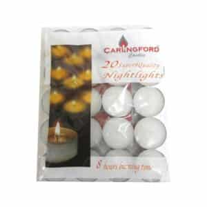 Pack of 20 White Tealight Candles 8hrs