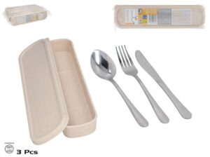 Portable Cutlery Set 3 Pcs with Case