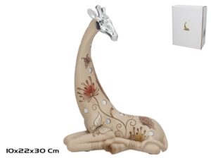 Sitting Giraffe Madikwe 22x10x30cm Brown