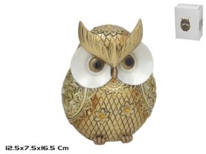 Eagle Owl Gold Ornament 12.5x7.5x16.5cm