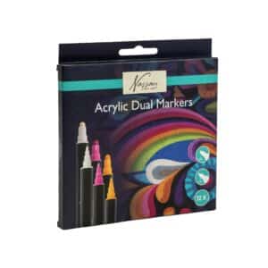 Nassau Acrylic Marker Dual Tip, 12pcs