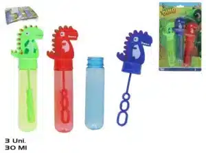 Blister Dino Bubble Tubs 30ml 3 Assorted Colours 14cm