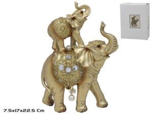 Elephant, Mother And Baby, Resin, Biana,