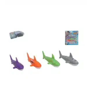 Blister Pack Of 4 Sharks, 20x19x4 Cm