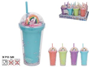 Unicorn Tumbler With Straw 10x21cm 370ml