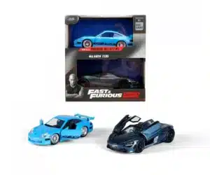 Fast and Furious Cars (Set of 2) - Brian's Porsche 911 GT3 RS & Shaw's McLaren Legacy Series Model Cars , 1:32, 19cm, Ages 8+