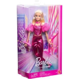 Barbie Deluxe Style Fashion Doll #5 in Metallic Pink Outfit With Corset Top And Accessories, Blonde