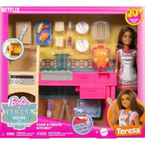Barbie And Teresa Recipe For Friendship Teresa Doll & Kitchen Playset With 20+ Accessories