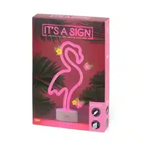 Legami Neon-Effect LED Lamp - It's a Sign - Flamingo