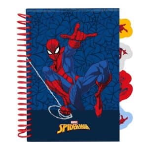 A5 Hard Cover Notebook 80 Sheets With Dividers - Spiderman