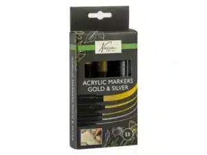 Nassau Acrylic Marker Set Gold & Silver, 5pcs