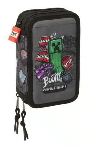 Minecraft Triple Filled Pencilcase - Graffiti