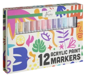 Nassau Acrylic Paint Markers, 12 Pcs