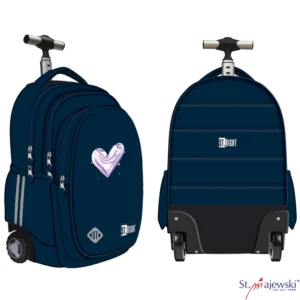 St. Right TB01 Trolley Backpack, MoonLight Heart, Silicone Wheels, Waterproof, 44x32x25 cm
