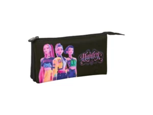 Triple Compartment Pencil Case K-pop Demon Hunters - Black
