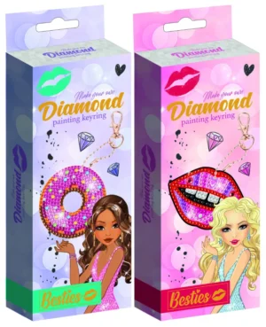 Besties Diamond Painting Keyring, 2 Assorted models