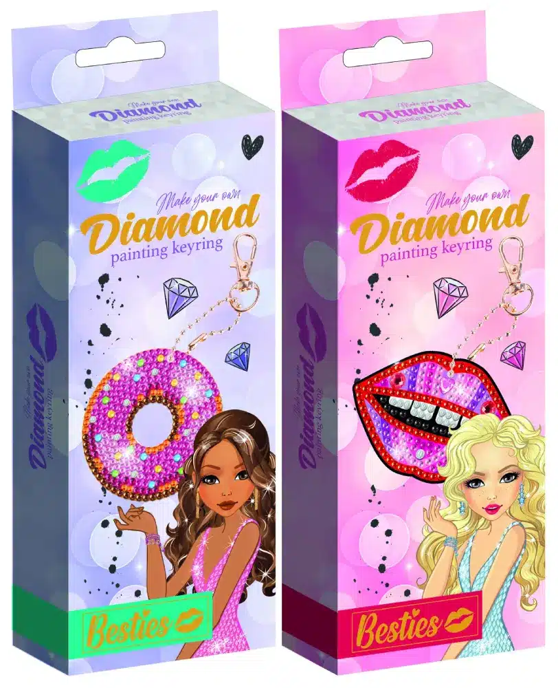 Besties Diamond Painting Keyring, 2 Assorted models