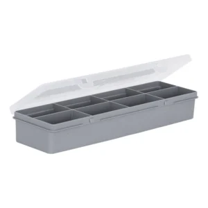 Organiser Box 29cm With 8 Dividers (grey/clear) - 30cms