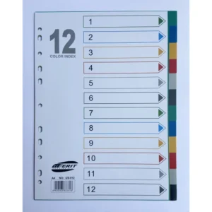 Plastic Dividers Coloured PVC A4 - x12