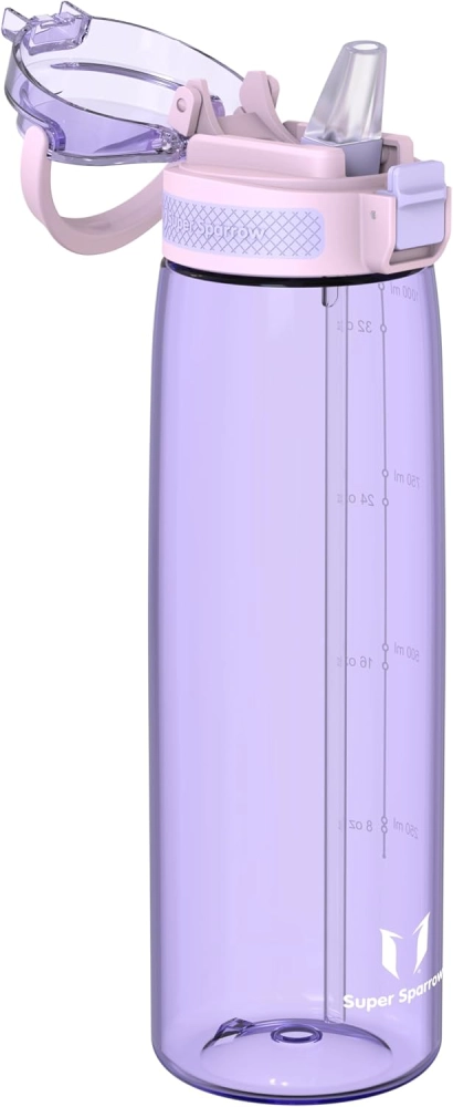 Super Sparrow Tritan Touch Sip Bottle 1000ml Purple