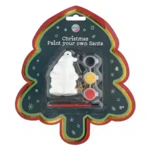 Christmas Paint Your Own Santa 8.5cm, 3 Paints, Brush