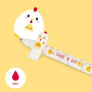 Legami Erasable Gel Pen 'Hen' Red Ink
