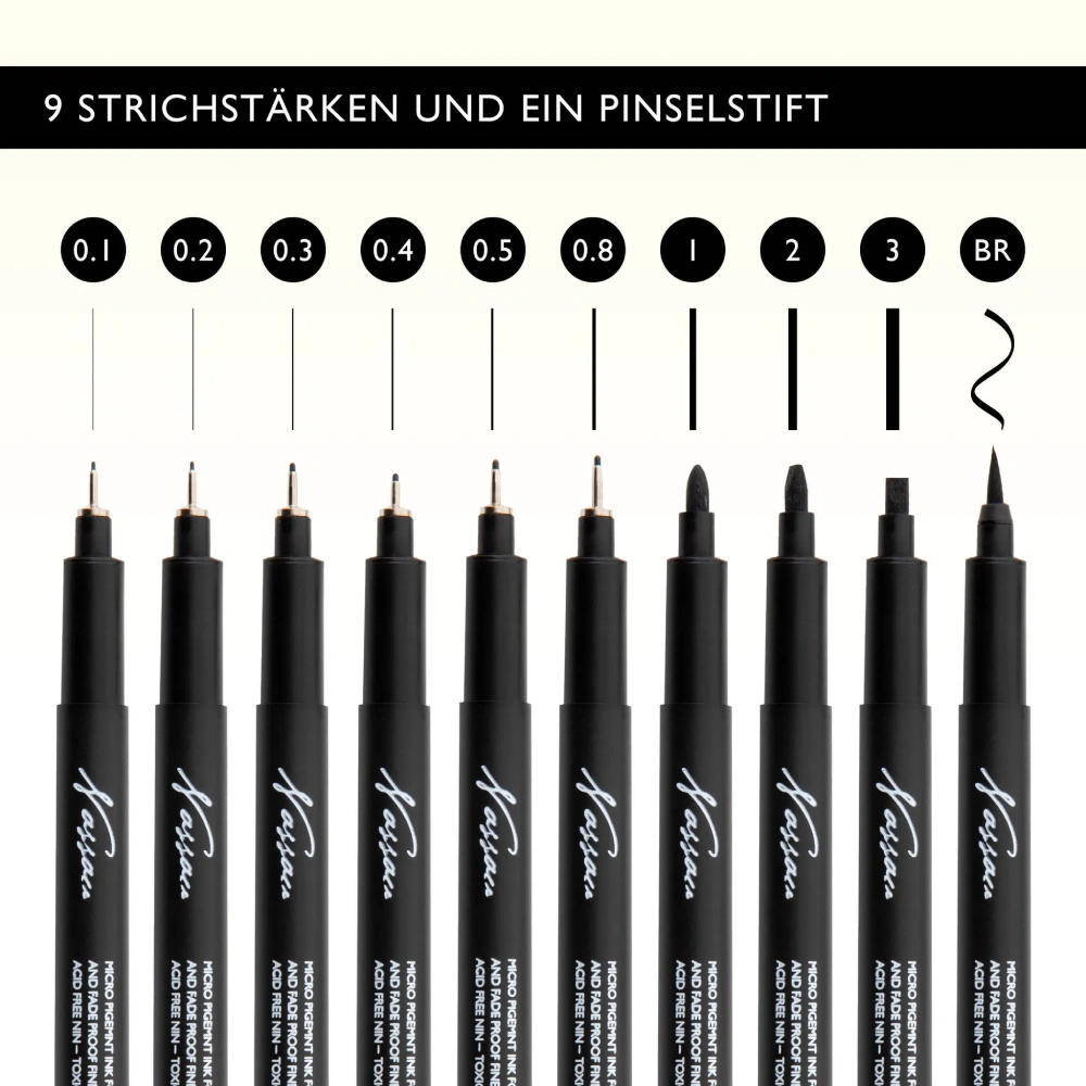 Nassau,Drawing Pen Set, Fineliners, 10pcs - Image 3